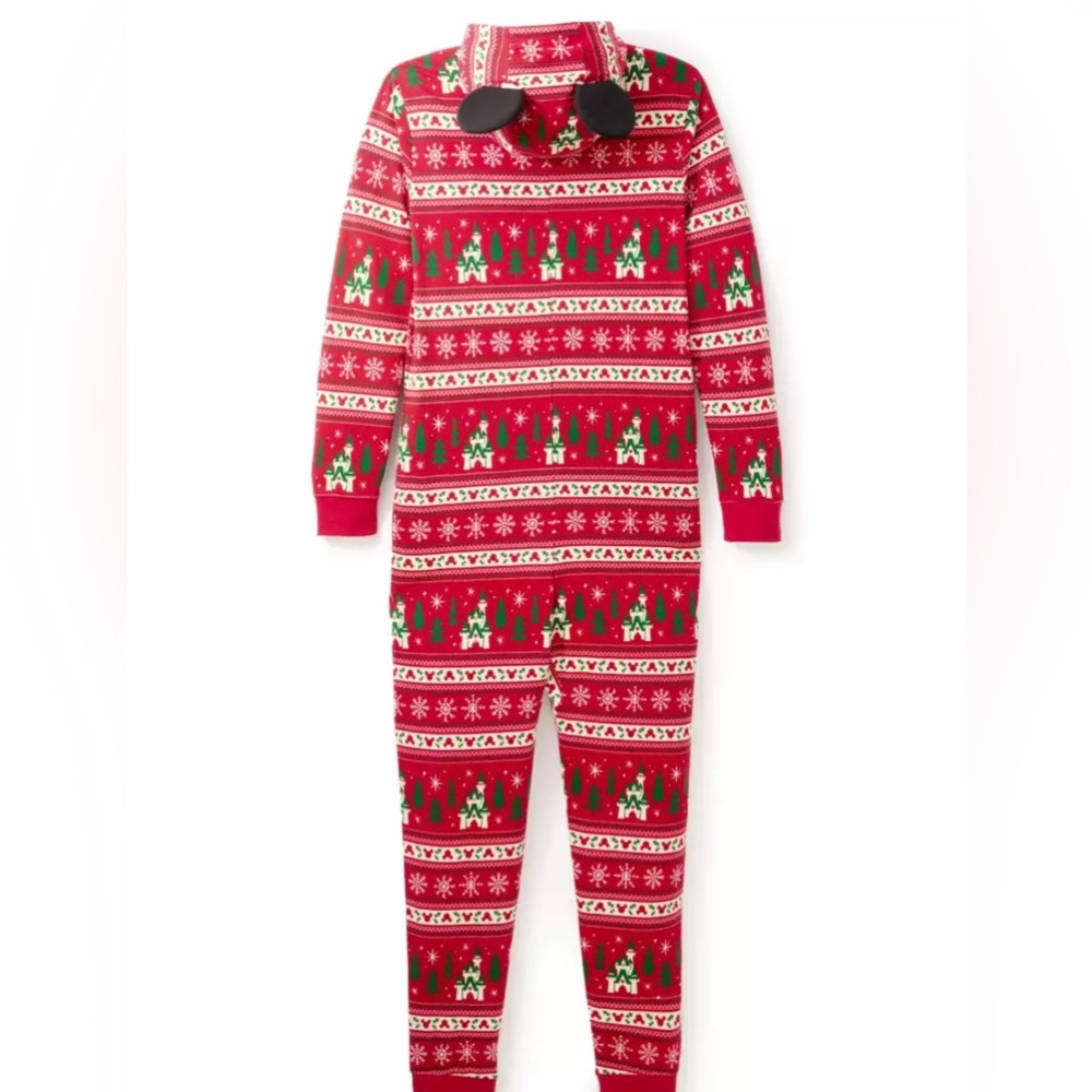 Disney/Mickey Mouse Red and White Holiday Pajama Onesie - unisex